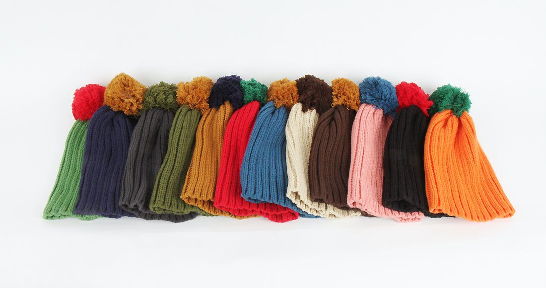 韓國 Babyblee - 大毛球針織毛線帽-藍 (FREE)