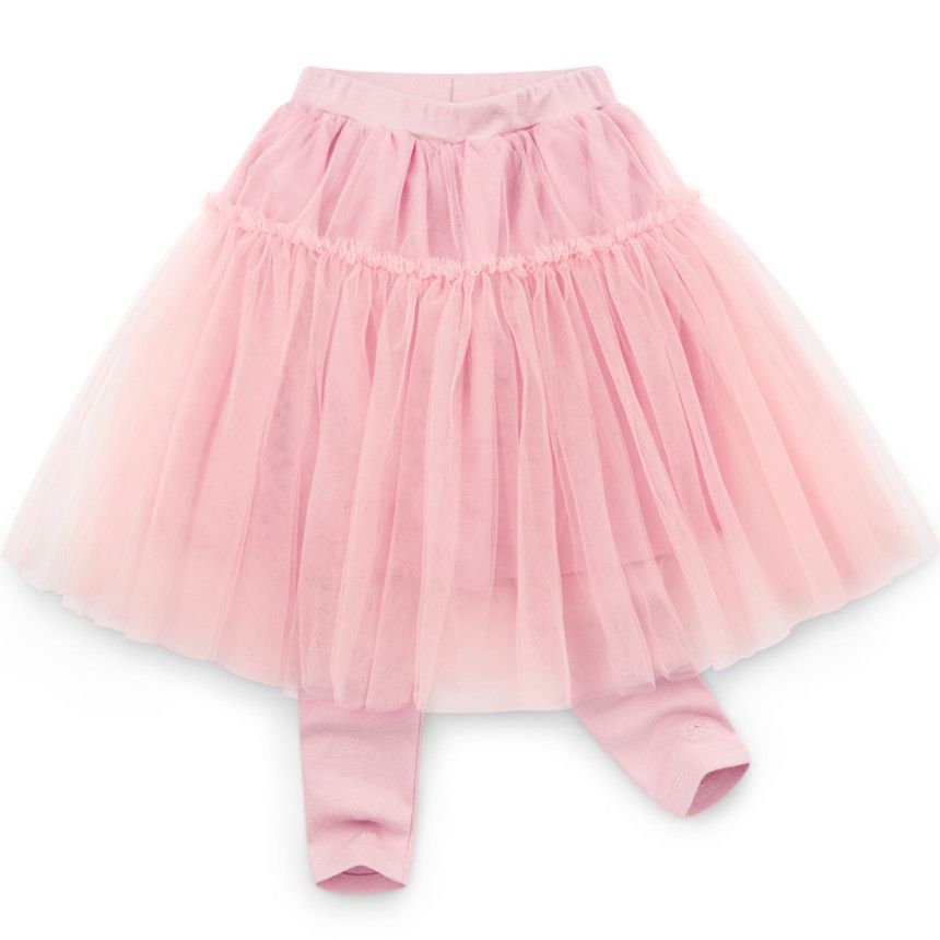 韓國 Jelispoon - 夢幻粉紅網紗褲裙