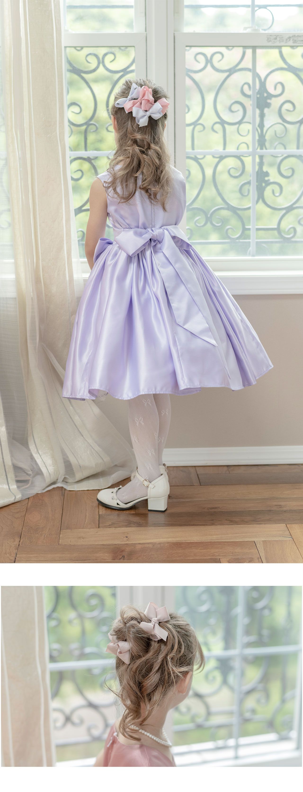 日本 Catherine Cottage - 浪漫蝴蝶結三種配色髮夾(6入組)-灰x紫羅蘭x水藍