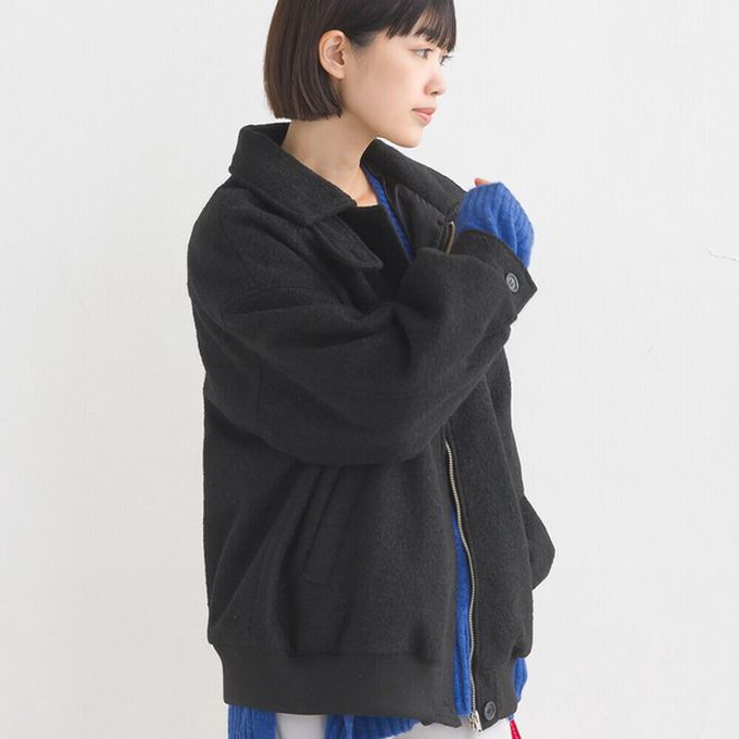 日本 OMNES - 絨毛感率性翻領夾克外套-象牙白