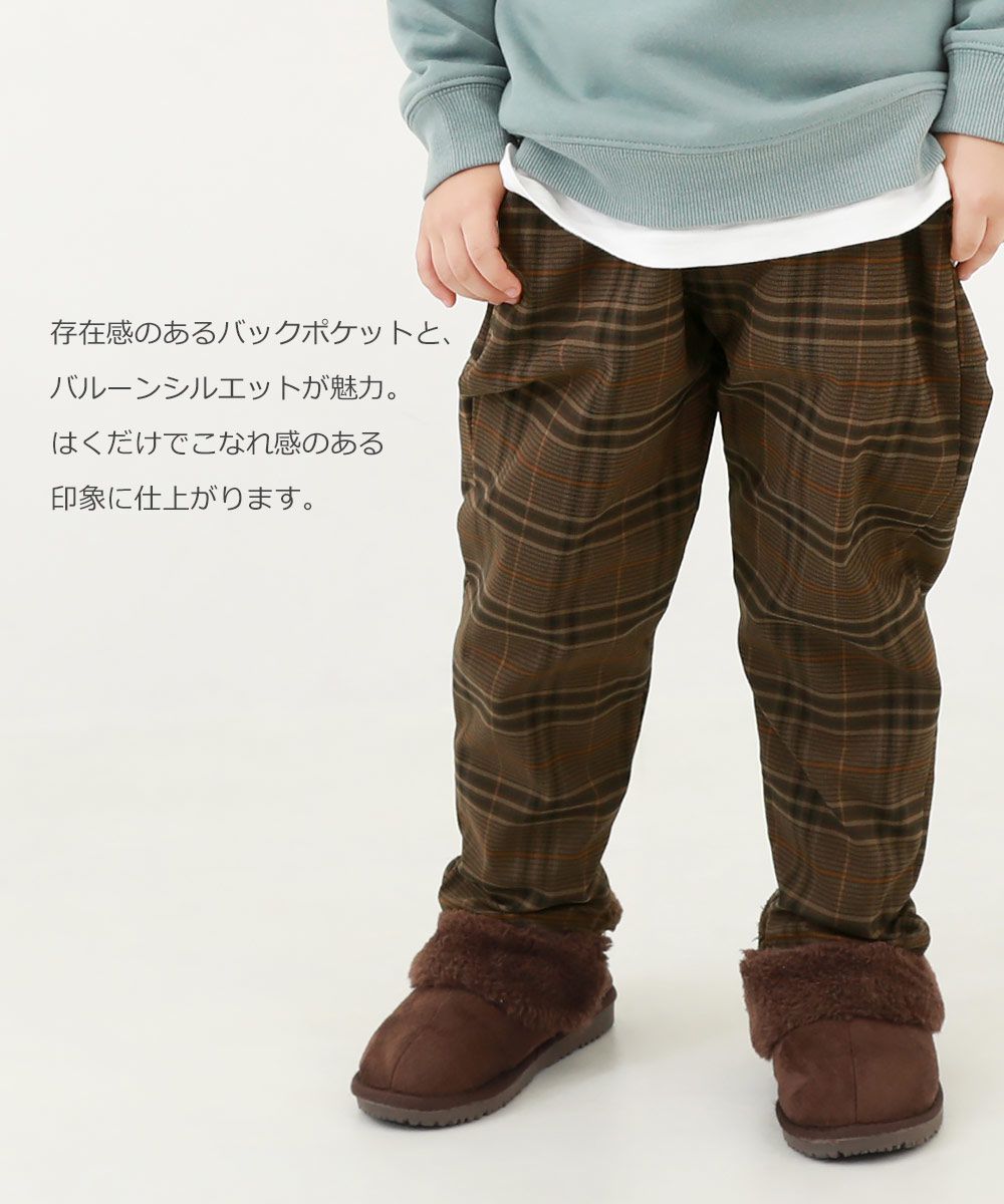 日本 devirock - 裏起毛挺版百搭廓型長褲-灰格子