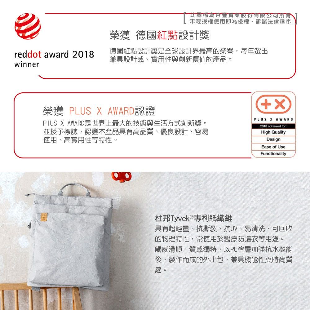 德國 Lassig - 復刻太空後背媽媽包-太空灰-含尿布墊+推車掛勾+保溫瓶收納包