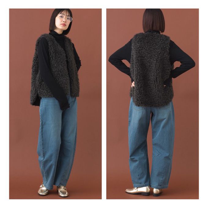 日本 OMNES - 泰迪蓬鬆穿搭造型加分毛絨背心-淺卡其