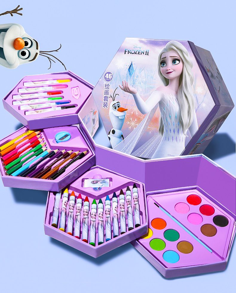 卡通兒童塗鴉創意彩繪禮盒組-卡通人物漫威-藍色