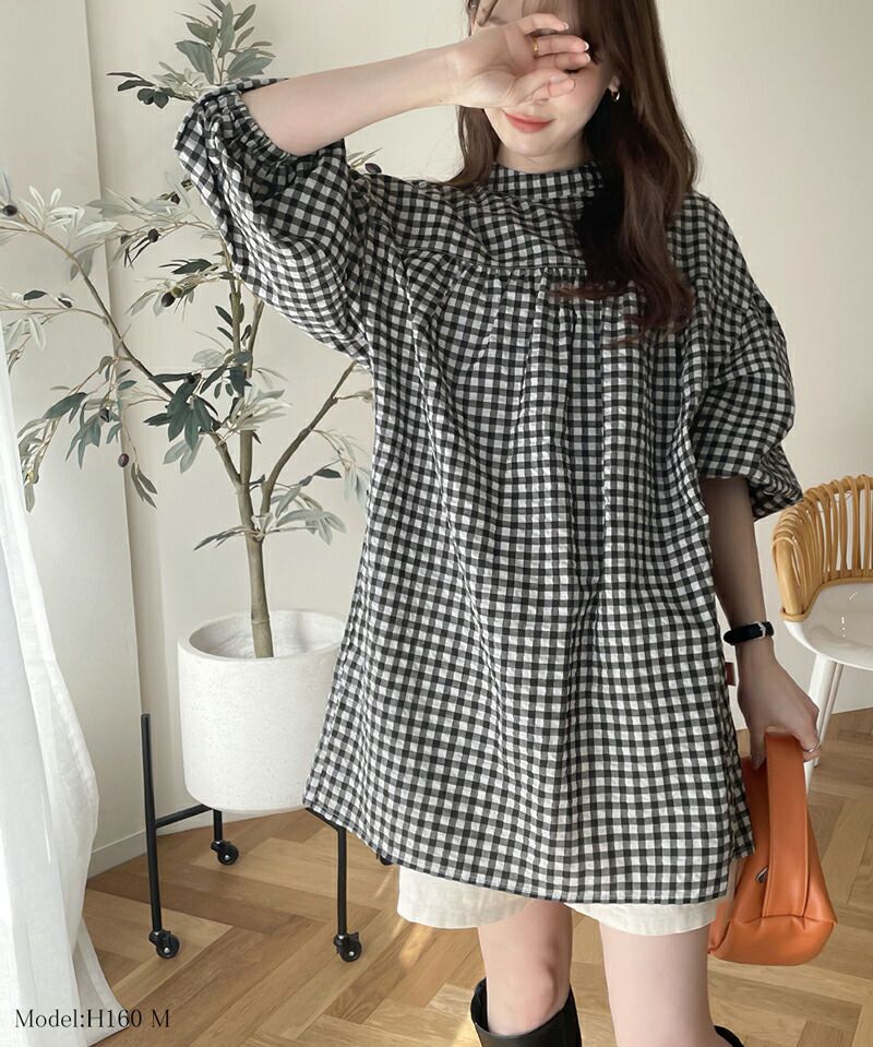 日本 Classical Elf - 2WAY文藝泡泡皺縮短袖上衣-米白