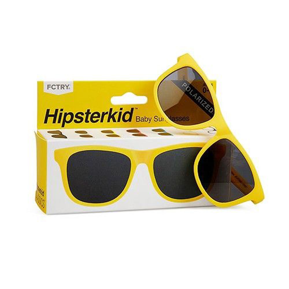 美國 Hipsterkid - 抗UV時尚嬰童偏光太陽眼鏡(附固定繩)-黃