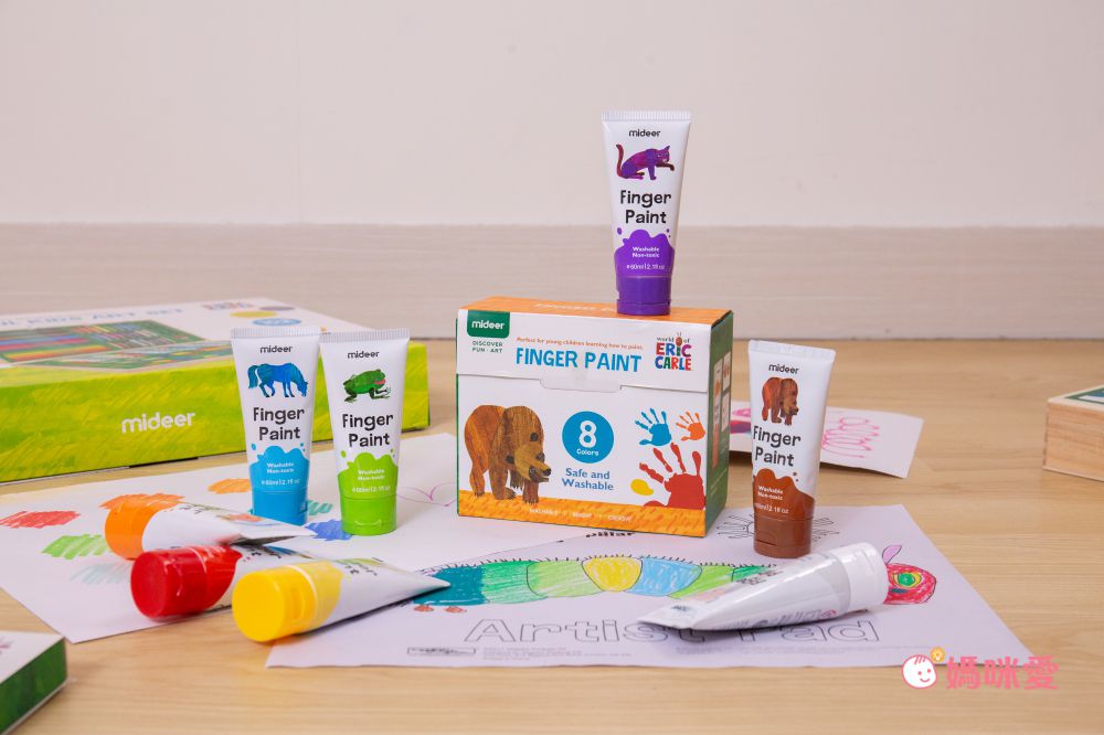 MiDeer - 可洗式手指顏料組-好餓的毛毛蟲