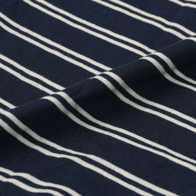 akachan honpo - 長袖洋裝-橫紋-深藍色 (M~L)