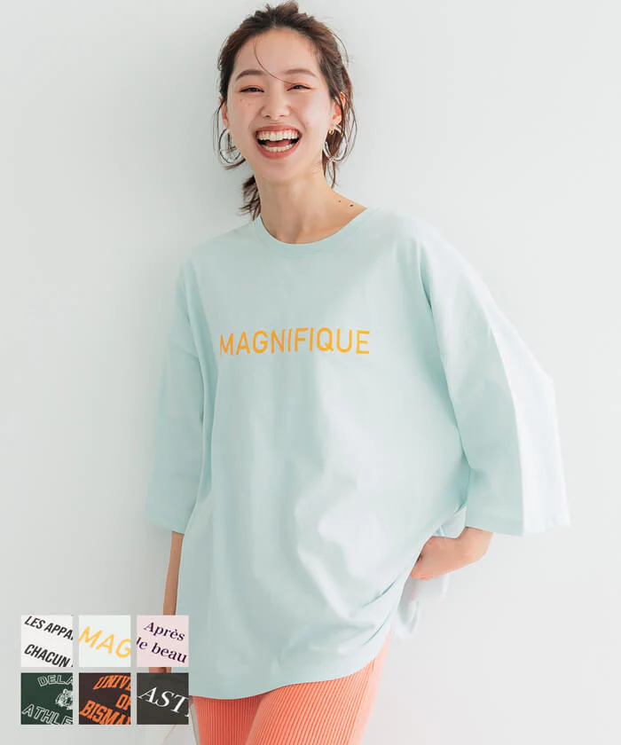 日本 COCA - 圓領純棉透氣字母短T-媽媽-白