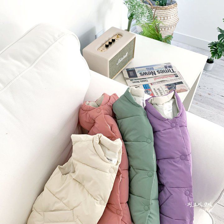 韓國 PINK151 - 輕量保暖羽絨背心-奶油白