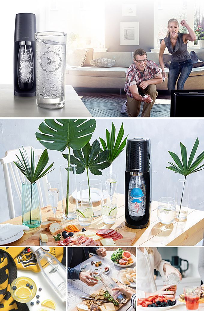 Sodastream - SPIRIT氣泡水機(附60L二氧化碳鋼瓶+1L專用水瓶)-黑-再贈專用水瓶0.5L 2入(隨機款式)