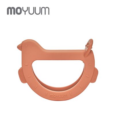 韓國 MOYUUM - 白金矽膠手環固齒器-咘咕鳥-珊瑚橘