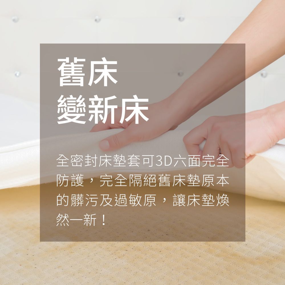 美國寢之堡 - 全密封拉鍊式防螨床墊套（全包式保潔墊）-白 (單人-105x190x25cm)