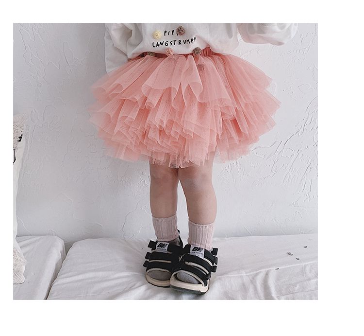 超萌澎澎網紗短裙-白色