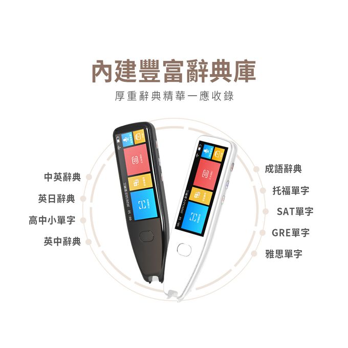 Muigic沐居 - F01隨掃即翻3.5吋大螢幕智能掃譯筆 (白)