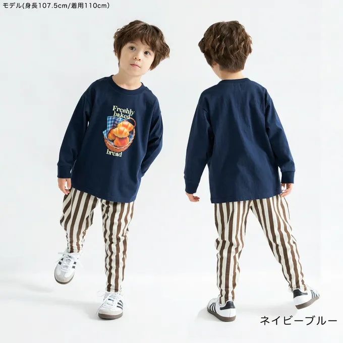 日本 BRANSHES - 100%棉 美味季節印花長袖上衣-鮮艷草莓-粉紅