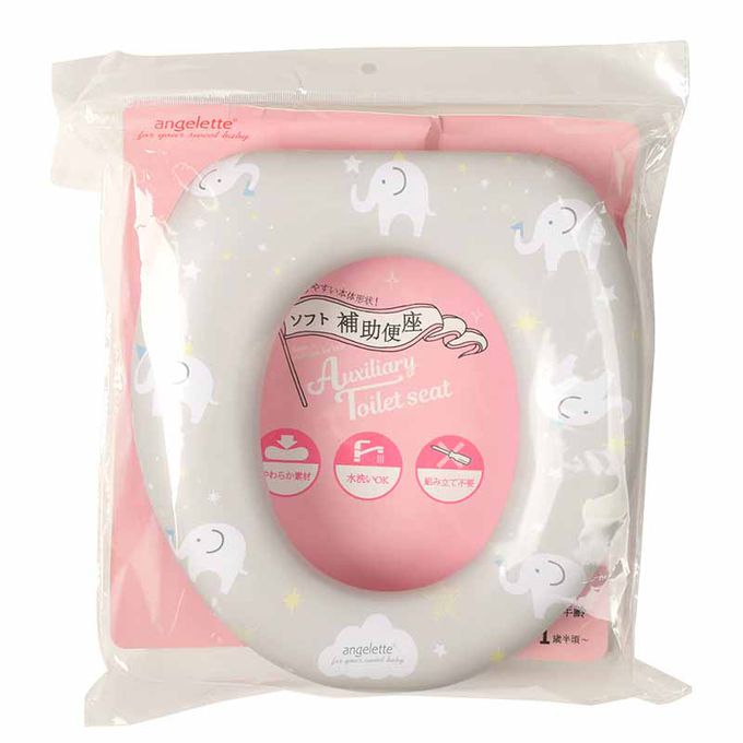 akachan honpo - 軟式馬桶輔助便座-大象-灰色