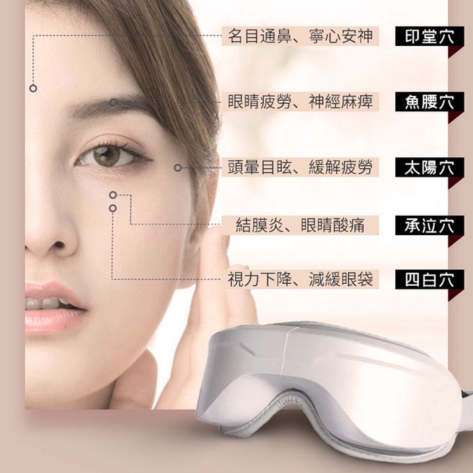ColorFan - 智能氣壓眼罩PRO尊爵款-白色-325g