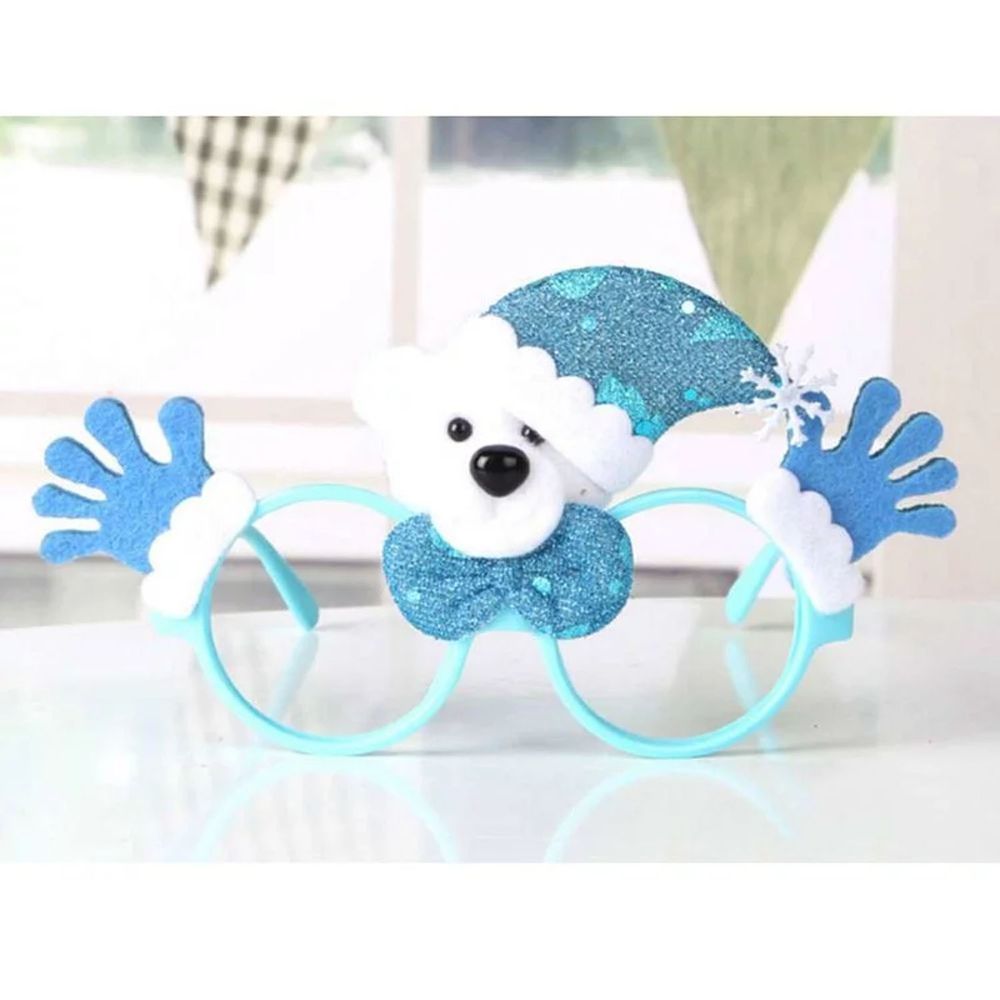 MODACore 摩達客 - 聖誕派對造型眼鏡-藍雪人雙手