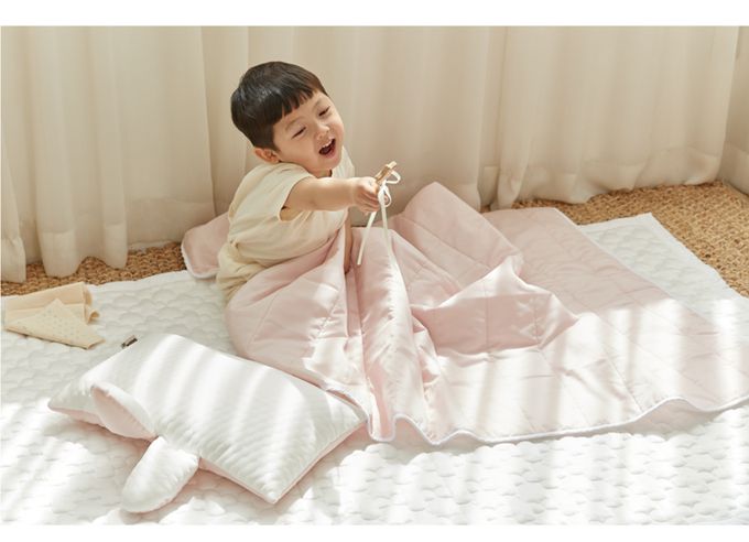 韓國 Hello HiZoo - 3D透氣雙面三層涼感四季被/涼被/透氣被/冷氣被(冰絲粉)