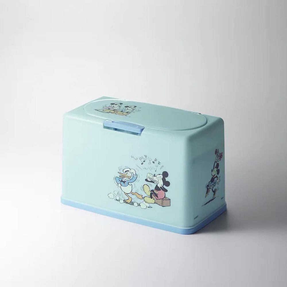 日本千趣會 - 迪士尼 桌上型口罩收納盒-歡樂米奇-粉藍 (21.8×13.3×11.8cm)