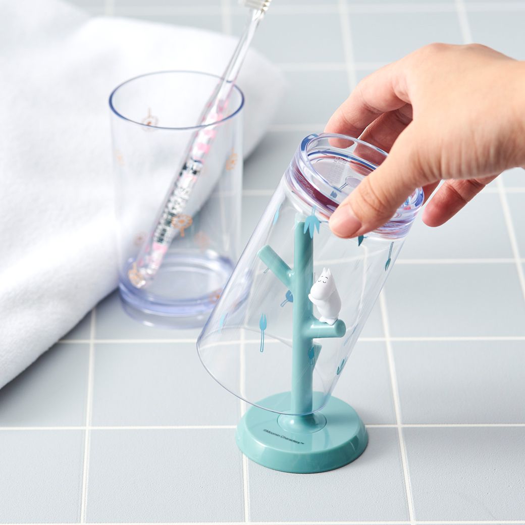 日本 Hashy - 樹枝造型杯架/漱口杯組-嚕嚕咪-小不點 (杯子Φ6.5x11cm)