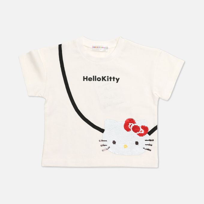 日本 Chil2 - 聯名款 100%純棉短袖上衣-卡通人物凱蒂貓-白