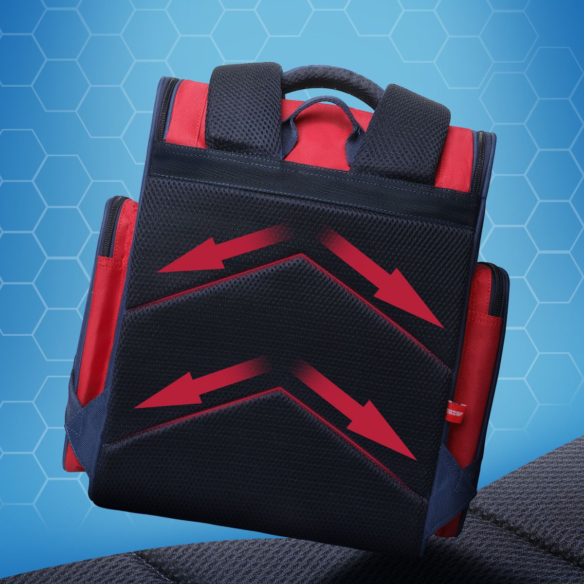 翻蓋大容量減壓書包(附筆袋)-卡通人物帥帥-藍色 (建議120~140cm)-31x17x41cm