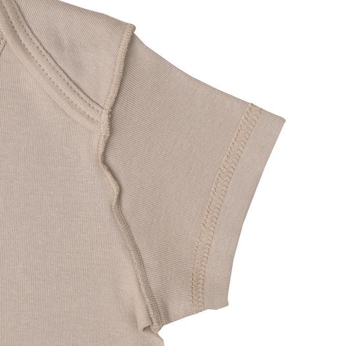 akachan honpo - 短袖有機包屁衣2件組-套頭式-咖啡色