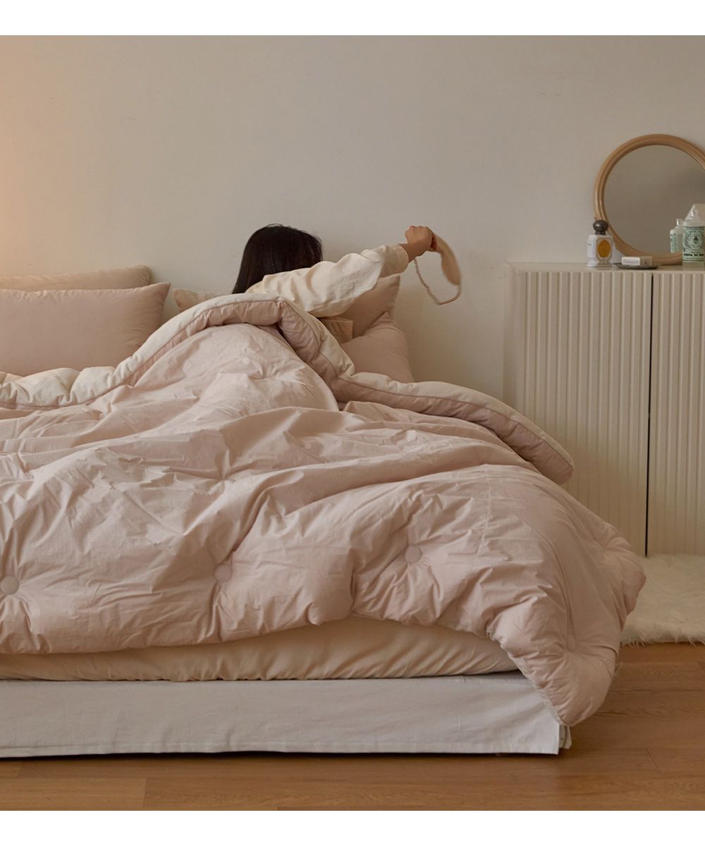 韓國 Maatila - 高密度60支棉舒柔超細纖維棉被(冬被)-草莓拿鐵