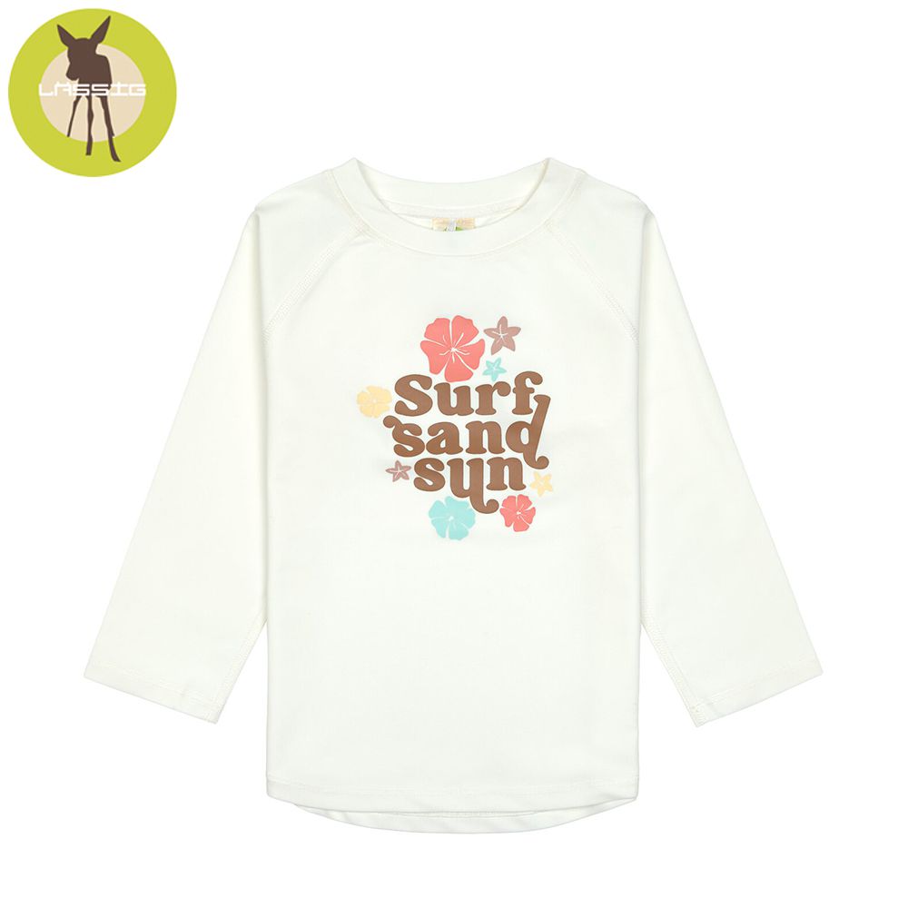 嬰幼兒抗UV長袖泳裝上衣-扶桑花