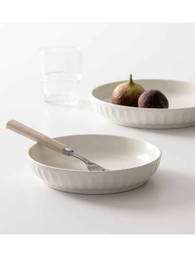 韓國 SSUEIM - Mild Matte系列溫柔時光陶瓷深盤2件組17cm (溫柔白)