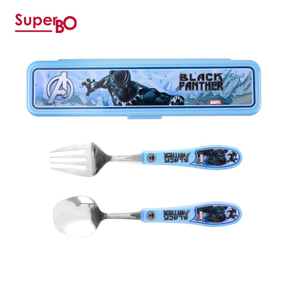 SuperBO - 不鏽鋼匙叉組(附盒)-黑豹