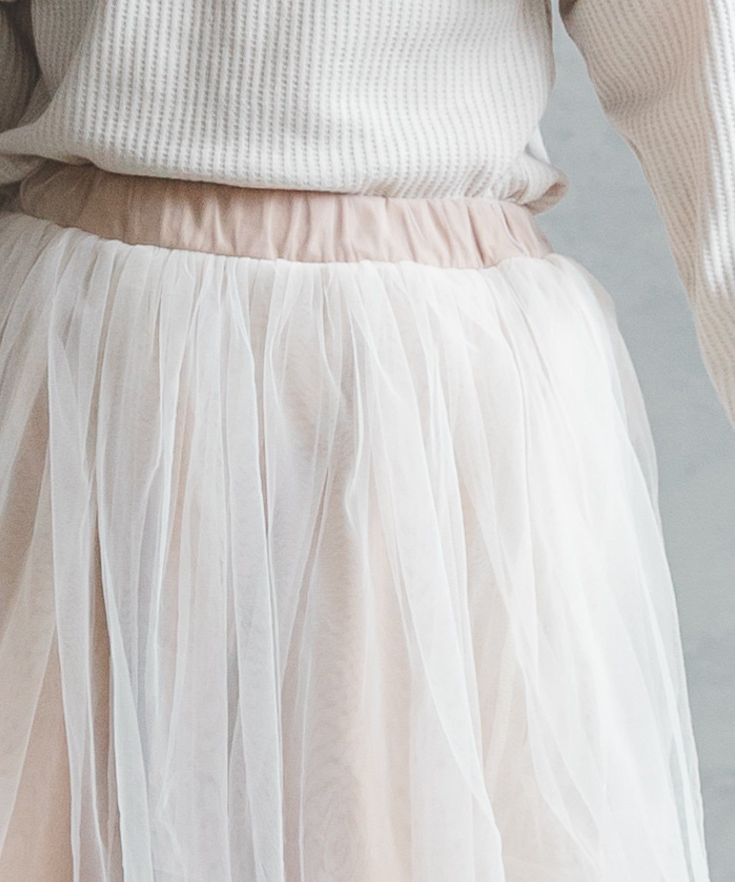 日本 PAIRMANON - 小精靈薄紗澎澎裙(附安全褲)-淺灰