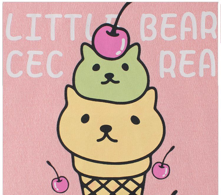 純棉短袖上衣-櫻桃冰淇淋貓貓-粉色