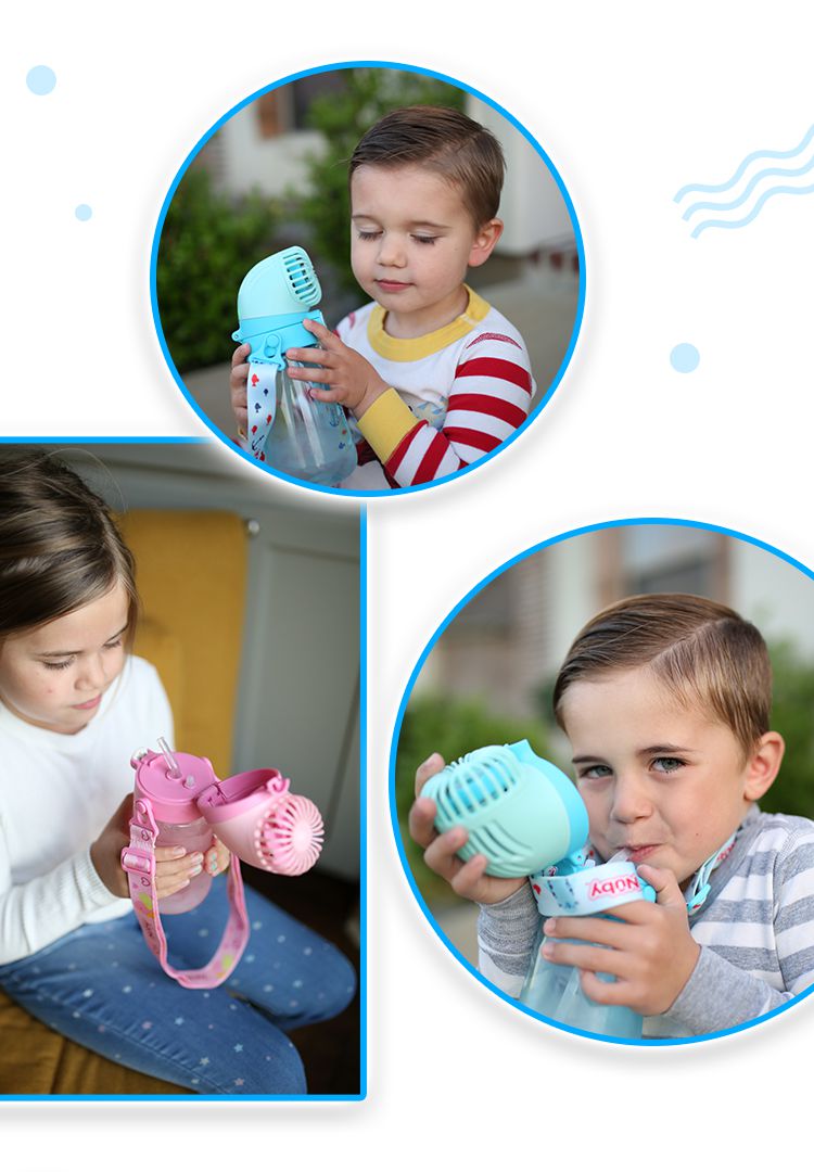 Nuby - 風扇涼涼晶透杯-藍/560ml