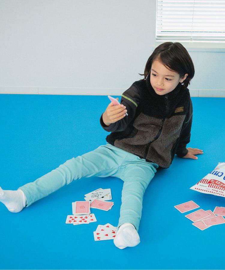 日本 BREEZE - [推薦]定番彈力鬆緊合身長褲-藍綠格紋