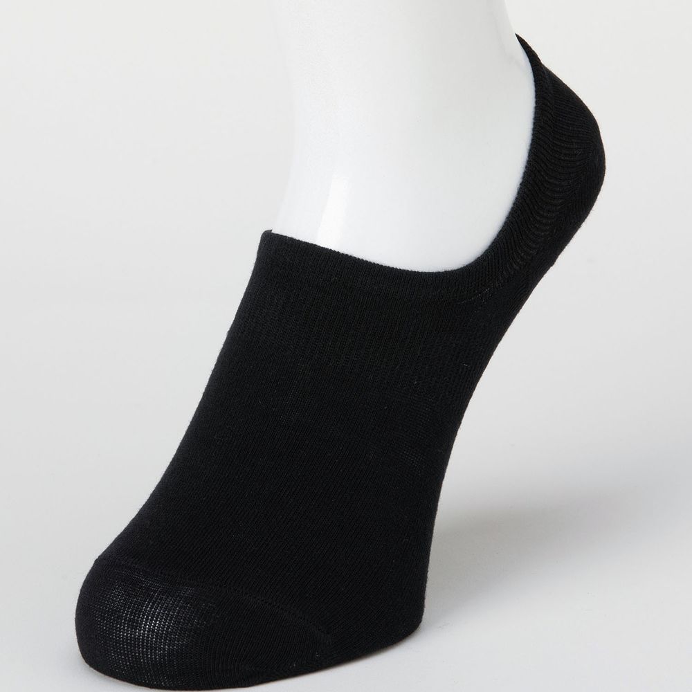 日本 okamoto - 超強專利防滑ㄈ型隱形襪-球鞋專用設計 超深履款-黑-棉混