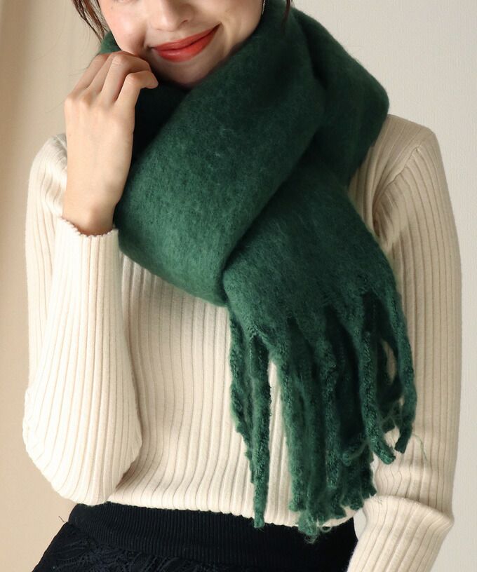 日本 BLUE EAST - 舒適保暖流蘇圍巾-素色-摩卡 (43x211)