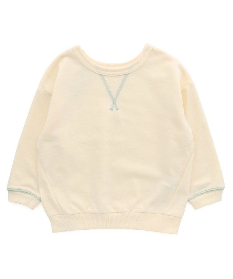 日本 BREEZE - 正反OK！裏毛圓領縫線長袖上衣-橘