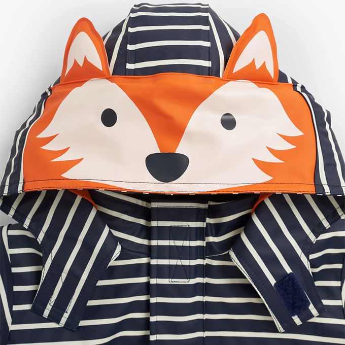 英國 JoJo Maman BeBe - 防風雨水手外套/雨衣-條紋狐狸