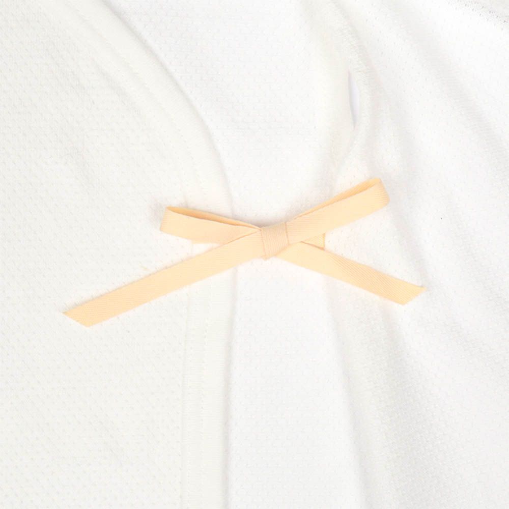 網眼新生兒內衣6件組按扣款-無袖短袖 小花-橘色 (50cm)