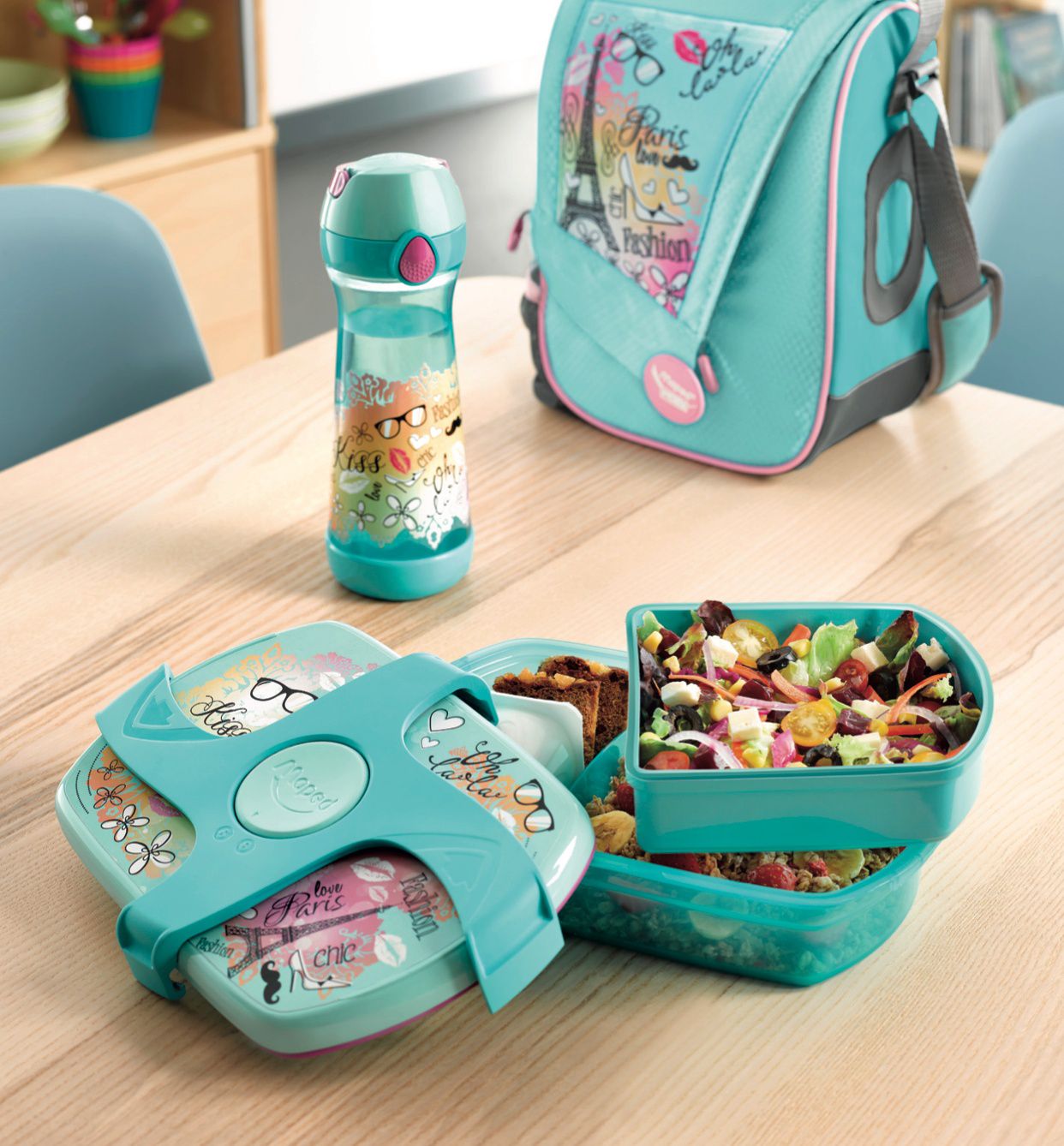 100%防漏 【法國Maped 兒童子母餐盒】耐100度高溫、可放洗碗機