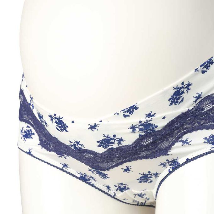 akachan honpo - 腹部交叉設計內褲-羅紋-深藍色