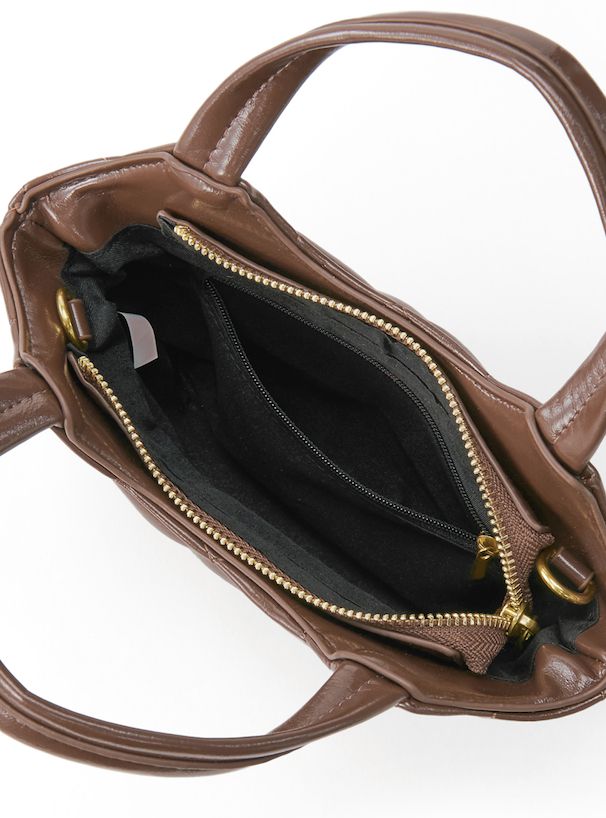 日本 GRL - 2WAY時尚漆皮金屬鏈側背小包-焦糖棕 (F)