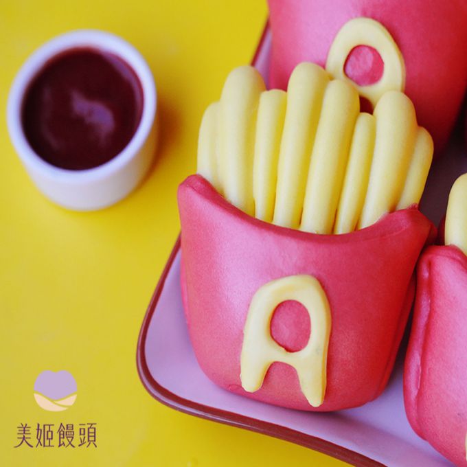 美姬饅頭 - 薯條鮮乳造型饅頭-55g/顆*6入裝
