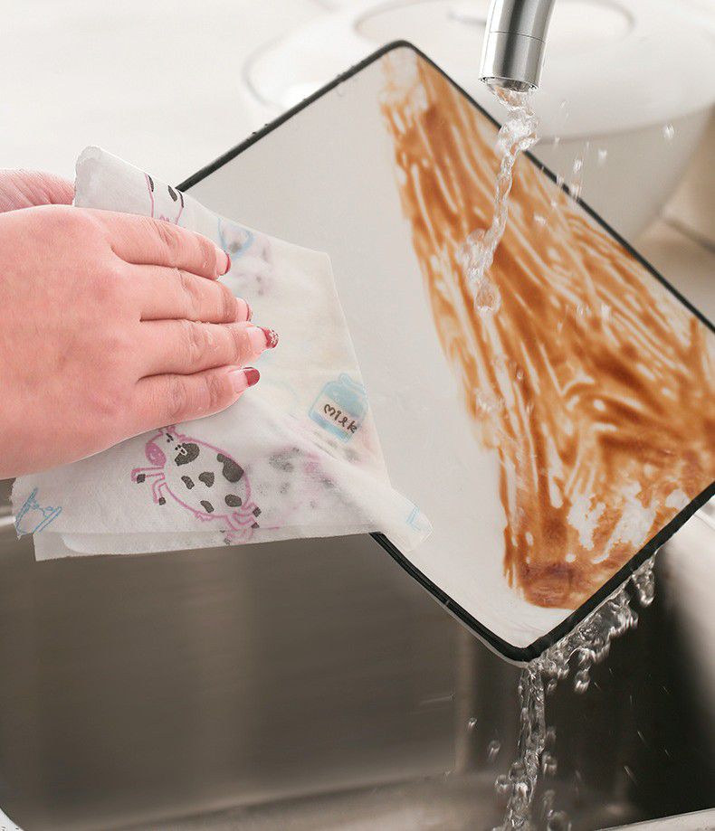 廚房懶人抹布(乾濕兩用無紡布巾)-卷筒式-純白 (約50張/卷)