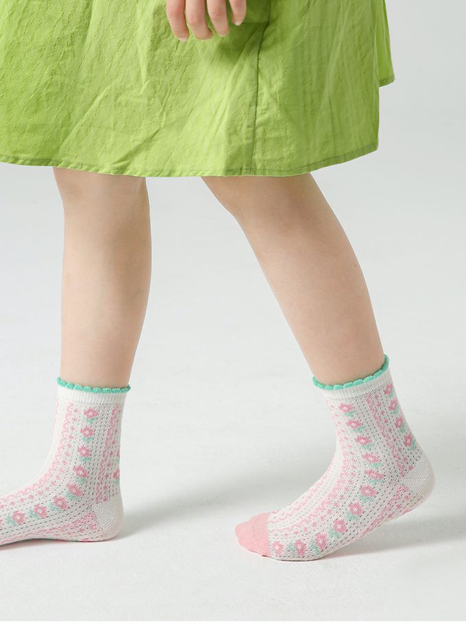 花園跳跳兔兔網眼短筒棉襪