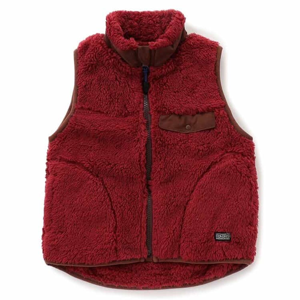 百搭柔軟絨毛背心-酒紅