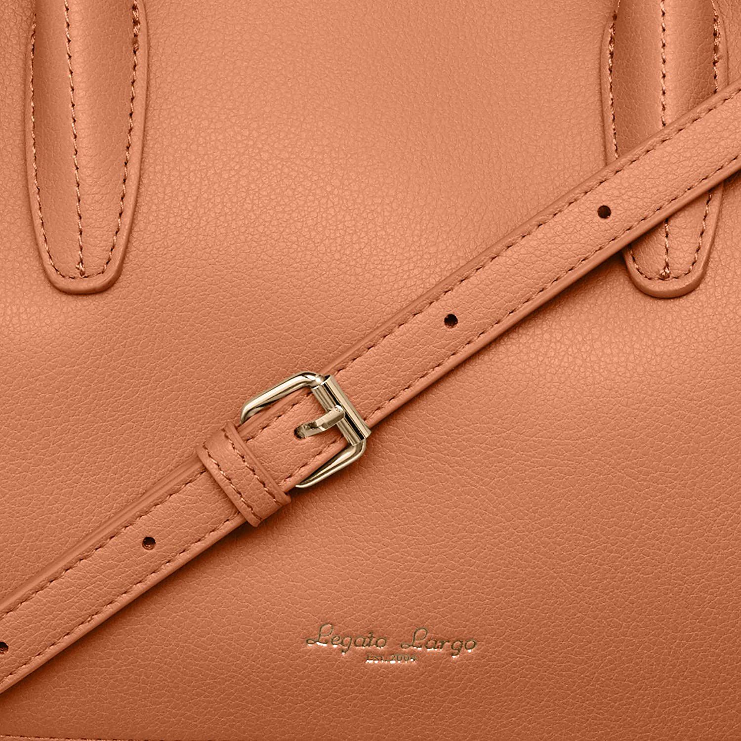 日本 Legato Largo - 輕量PU時尚2way肩背波士頓包-CA駝色 (19x27x10cm)